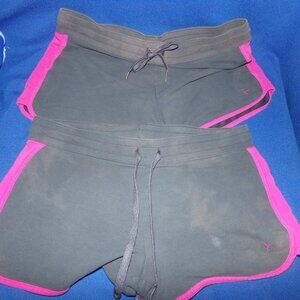 Vintage - 2 Pairs Danskin Now Sport Shorts - Gray & Pink - Large 12/14